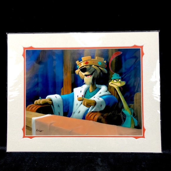 Disney Other - Disney Robin Hood Prince John And Sir Hiss Rob Kaz Art Print 18" x 14" - NEW
